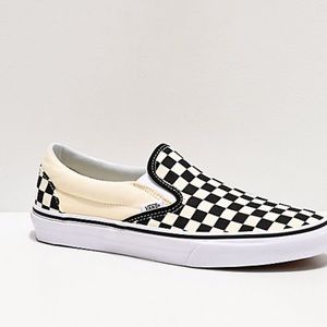 Black Checkered Slip On Vans